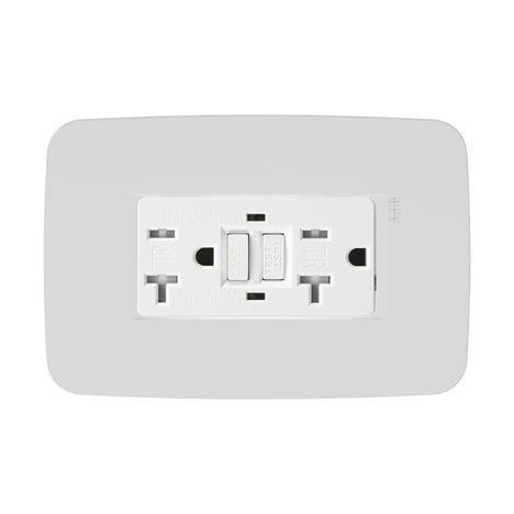 Tomacorriente doble protección GFCI Origen blanco