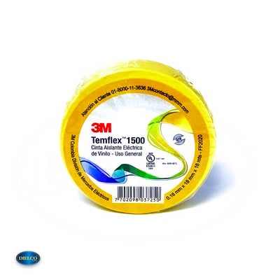 Cinta Eléctrica Color Amarillo 18Mm X 18M 3/4 X 59 3M