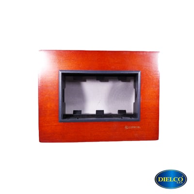 Placa Caoba Madera Soporte +3 Modulos Ref 717770