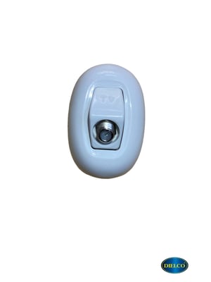 Toma Coaxial Con Terminal Gladia Bianca