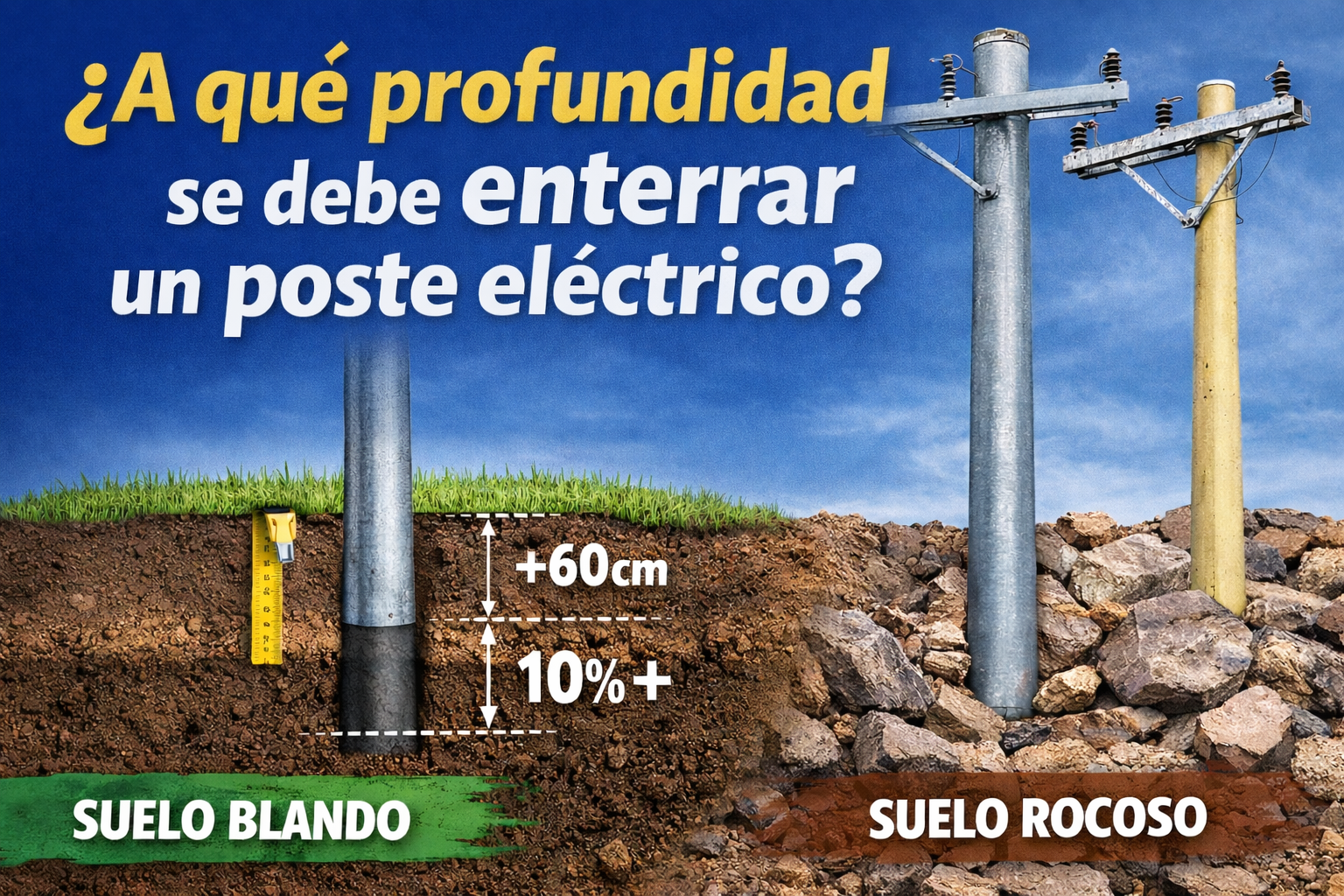 Cómo enterrar un poste eléctrico sin riesgo de inclinación