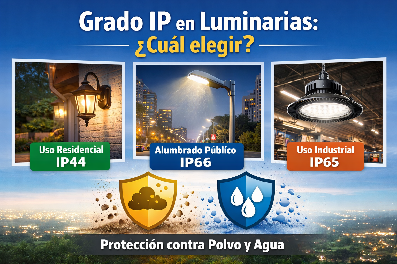 Grado IP en Luminarias: Cómo Elegir la Protección Adecuada